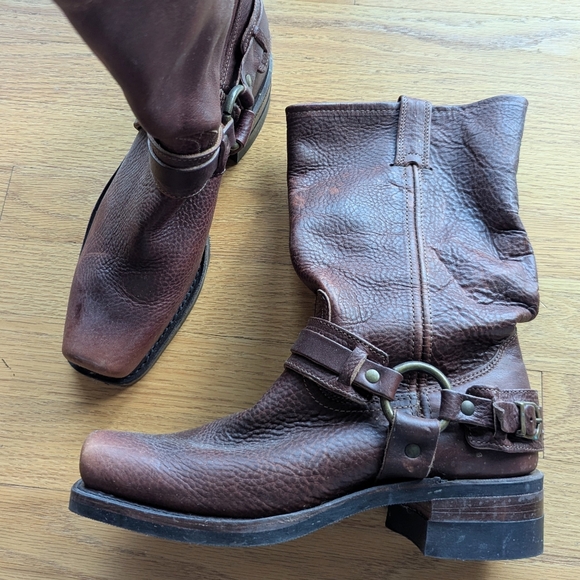 FRYE harness leather mid boots 8.5 - Picture 9 of 16